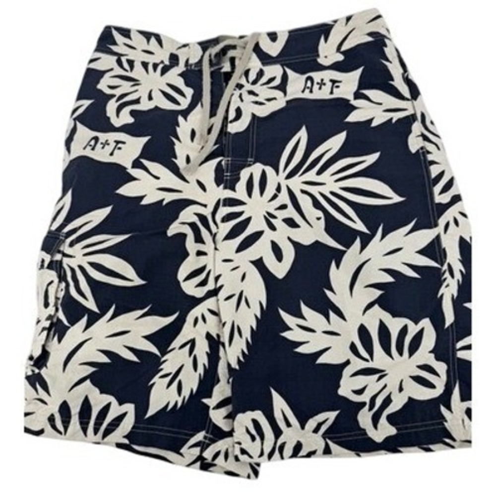 Vintage Abercrombie & Fitch Y2K Board Shorts‎ Mens 36x25 Long Navy White Korea